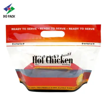 Custom Plastic Bag Frozen Chicken Packaging Zipper Bags Resealable Fast Food Bags with Handle