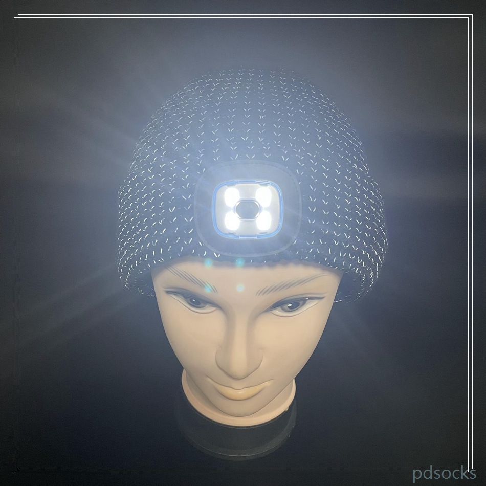 Chapeau LED de tuque réfléchissant en gros acrylique