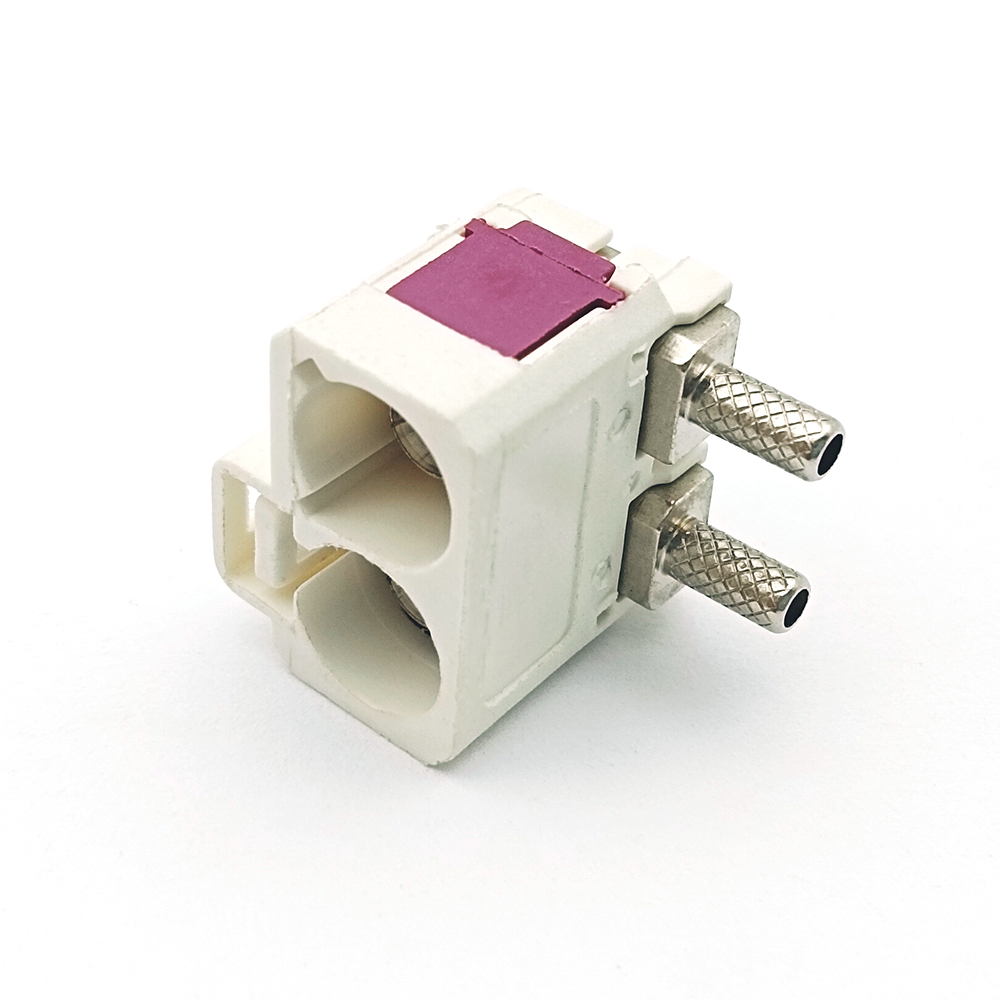 Right Angle Dual Fakra Female Coaxial Cable Connector