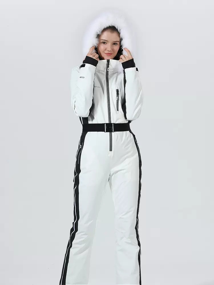 Two-sheet Slim Fit Cotton One-piece Ski Suit