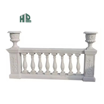 Natural Stone Hand Carved White Marble Balustrade for Balcony or Stairs Ornament