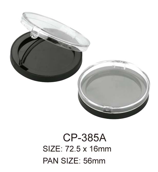 Case de poudre compacte cosmétique ronde en plastique