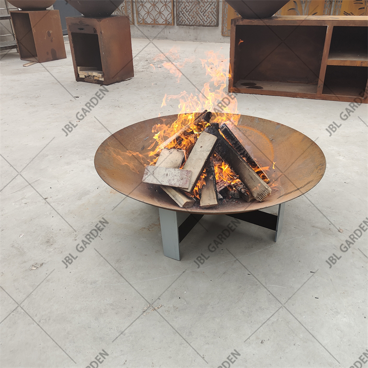 Cor-Ten Steel Square Fire Pit Propane