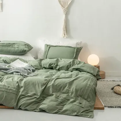 Beautilful Solid Pile flock cloth bedding set