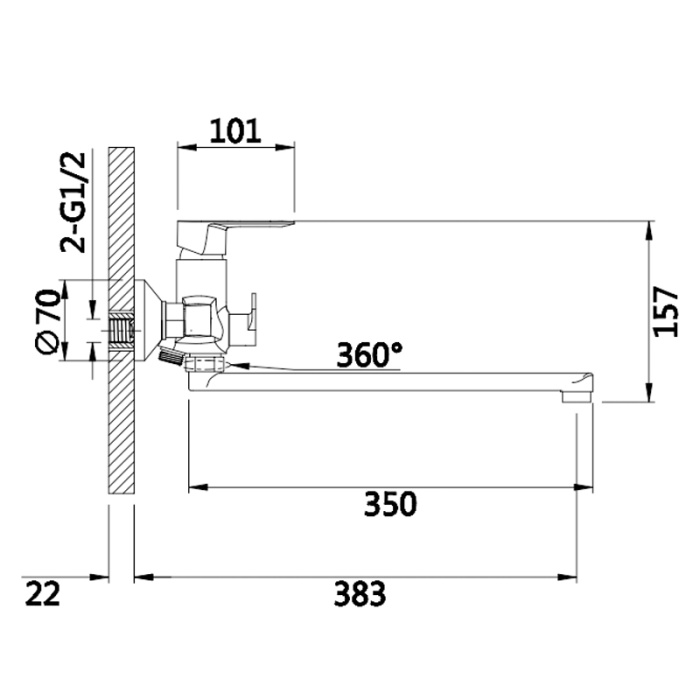 Single Lever Zinc Bath Shower Mixer Faucet