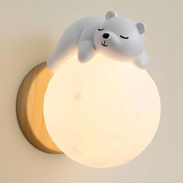 L'astronaute de résine minimaliste nordique a mené la lampe murale de la lune 3D pour la chambre des enfants