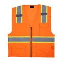 High Visibility Zipper Front Safety Vest Four Pockets