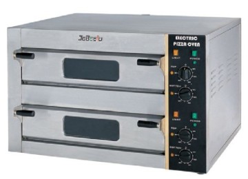 Medium stainless steel electric pizza oven with two 2 layers
