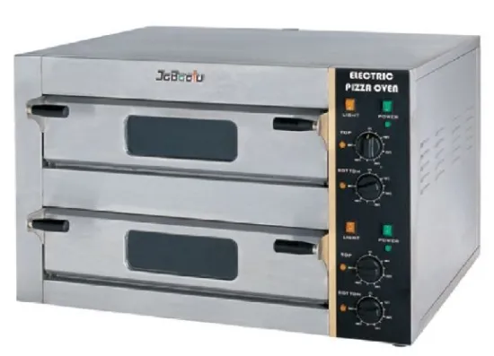 Medium stainless steel electric pizza oven with two 2 layers