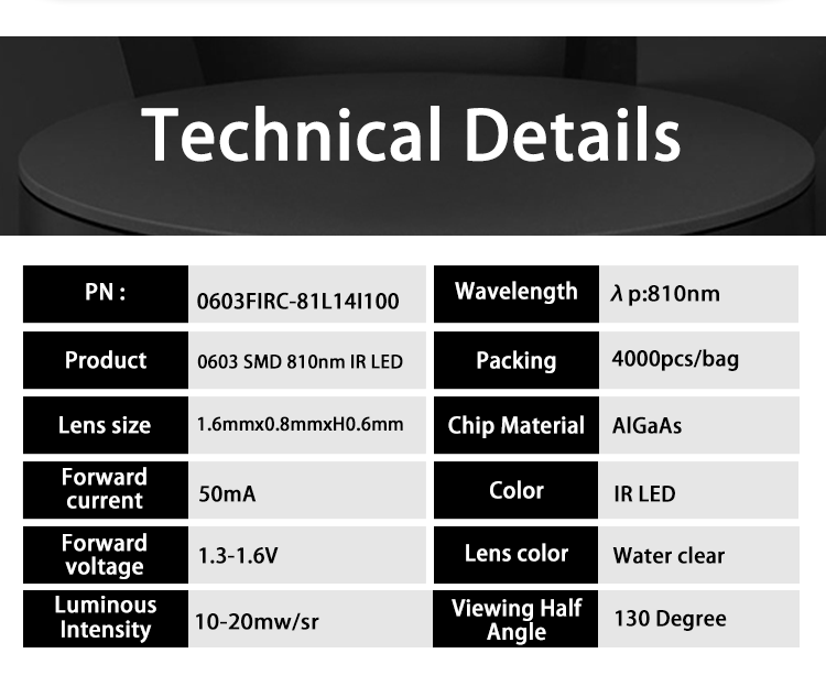 0603FIRC-81L14I100-810nm-LED-1608-SMD-LED-810nm-emitter-LED-IR-LED-Infrared-SMT-LED-Mini_03