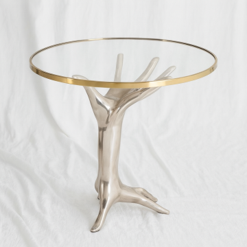 Luxury Coffee Table with Round Tempered Glass Top