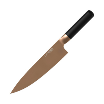 Kitchen Rose Gold Titanium Chef Knife