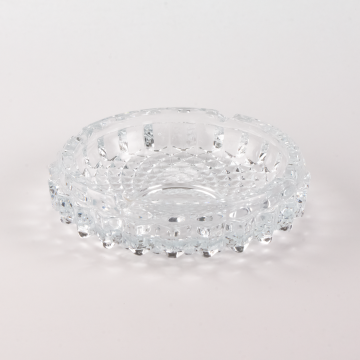 Wholesale Custom Lead-Free Glass Luxury Cigar Smoking Round Engraved Crystal Ashtray