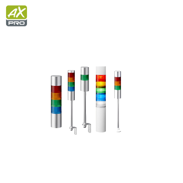 LR6 Series 60mm LED Signal Tower Light with 3 Colors, LR6-302PJBW-RYG, Buzzer, DC24V, Pole Mount with L Bracket