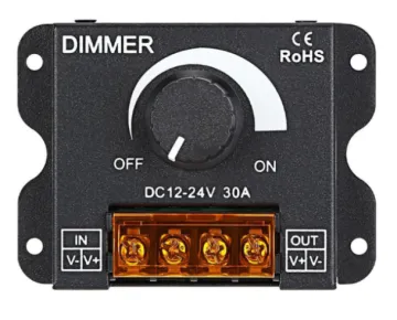 30A 360W DC12V-24V Single Color LED Strip Dimmer Switch for 3528/2835/5050/5630 LEDs ROHS Compliant