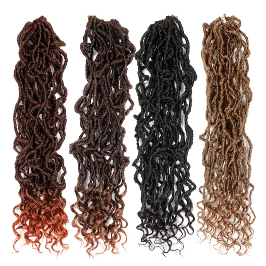 24Inch Nu Locs Crochet Braids Hair Goddess Curly Wavy Twist Braiding Hair Synthetic African Roots Braid Collection Extended Hair