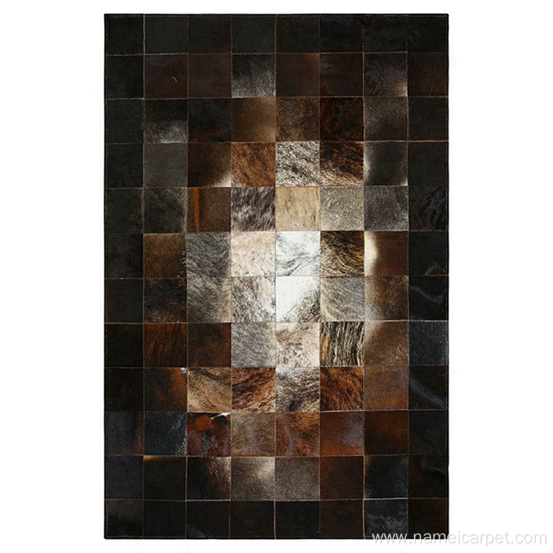 Luxury cowhide patchwork leather rugs