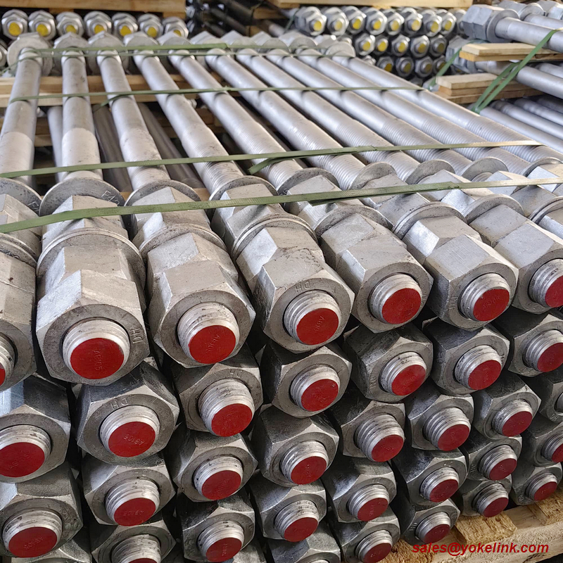 বাদামের সাথে ASTM F1554 গ্রেড 105 অ্যাঙ্কর বোল্ট