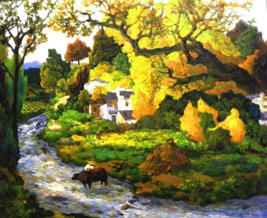 Natural Village Canvas Painting (SJMY1272)