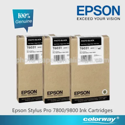 Epson Stylus Pro 7800 Ink Cartridges Genuine Epson T6031 Black Ink Cartridge 220ml (C13T603100)