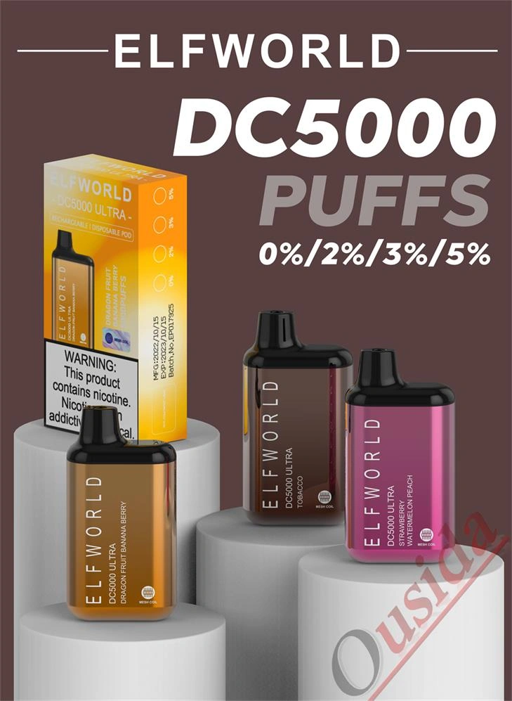 Elf Wolrd DC5000 Puffs kertakäyttöinen vape Pod