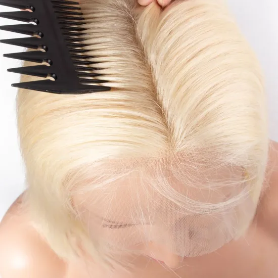 Virgin Human Hair Mink Brazilian Blonde 613 Bob Lace Front Wig Alipearl Short Bob Human Hair Lace Front Wig