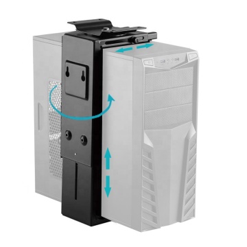 Adjustable Metal PC Holder for Under Desk - Lift and Save Space
