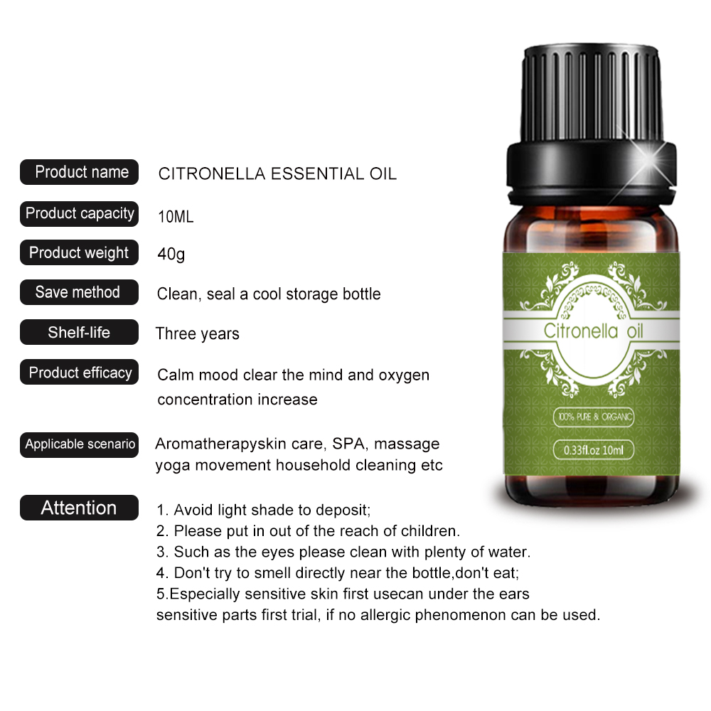 bulk price 100%pure natural citronella essential oil 10ml