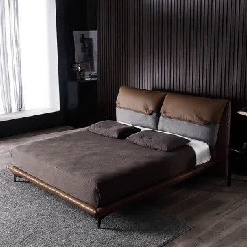 Simple bedroom leather king size bed for apartment