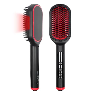 2-in-1 Ionic Infrared Hot Comb Hair Straightener Brush