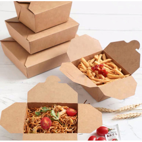 Scatola da pranzo in carta kraft marrone usa e getta personalizzata