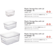 Plastic Bin Clear Storage Box with Lid Handle