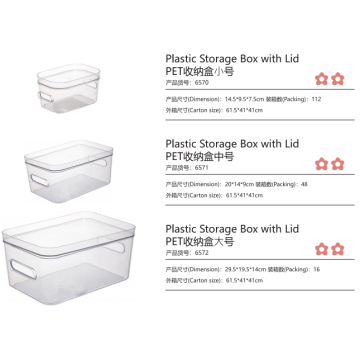 Plastic Bin Clear Storage Box with Lid Handle
