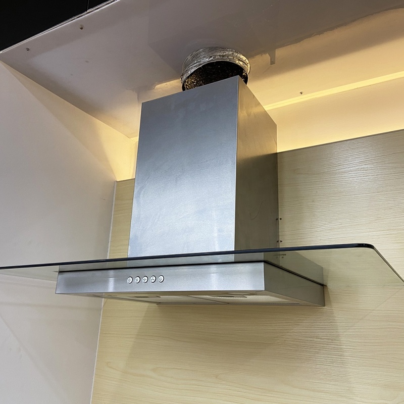 For North America Market With ETL Certificated 70cm Flat Glass Stainless Steel Chimney Cooker Hood