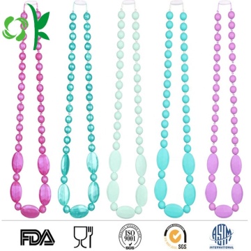 BPA Free Silicone Necklace Teether Baby Chew Beads