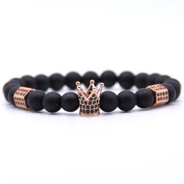 Men's crown natural stone bead bracelets