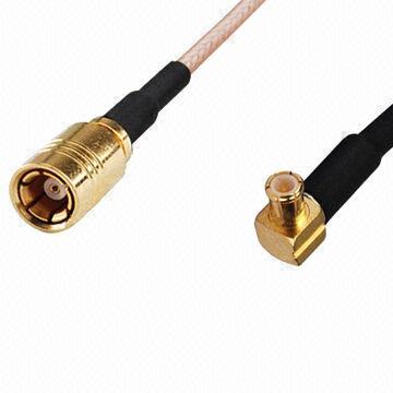 RF Pigtail Cables, MCX Right Angle Male to MMCX Female, 50 Ohms Impedance