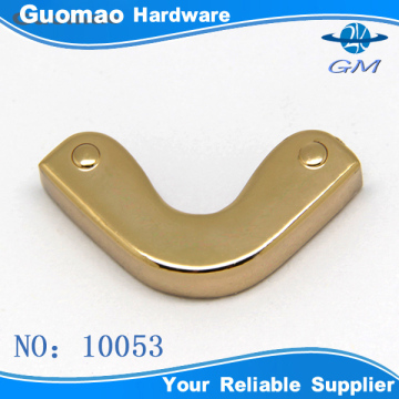 Plain zinc alloy light gold fashion metal bag corners