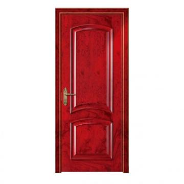 Czerwone drewniane drzwi zewnętrzne