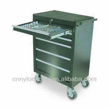 Trolley with Full 6 Extension Drawers and Satin Finish