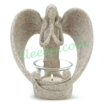 Art stone creation angel candlestick