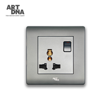 ARTDNA Wall Electric Power 3 Pin Multi Plug Socket Worldwide With Universal Switch Socket