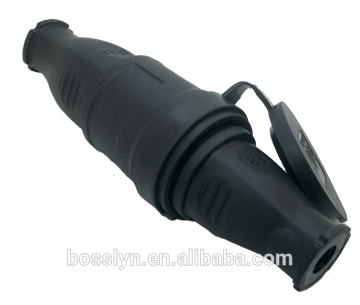 European 2 pin earth waterproof plug and female connector with cover
