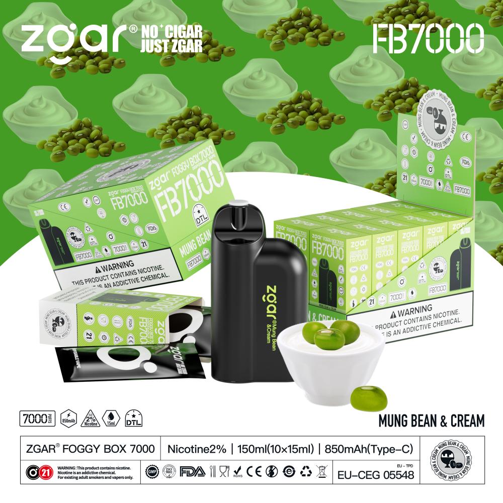 Zgar Foggy Box يمكن التخلص منه Vape 7000 نفخة