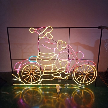 LED دراجة نارية Santa Rope Lights Silhouette