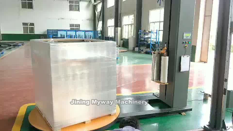 Heavy-duty turntable automatic pallet wrapping machine
