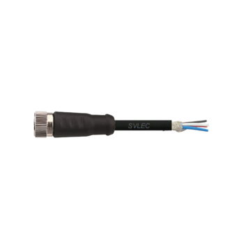 M8 female straight shielded connector 3 pin