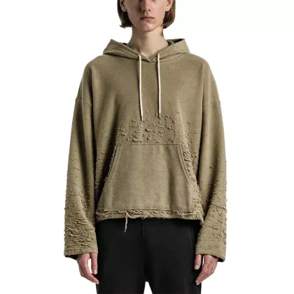 Vintage Raw Oversized Drop Shoulder Hoodie
