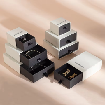 Wholesale Black Jewelry Packaging Box - Drawer Type Jewelry Box for Bracelets