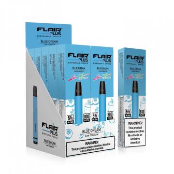 การจัดส่งที่รวดเร็วทิ้ง 800puffs flair plus vape